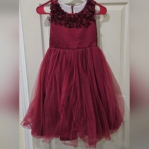 Elegant Burgundy Kids Dress